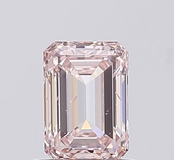 1.01ct EMERALD Fancy Light Pink SI1 Coloured Lab diamond