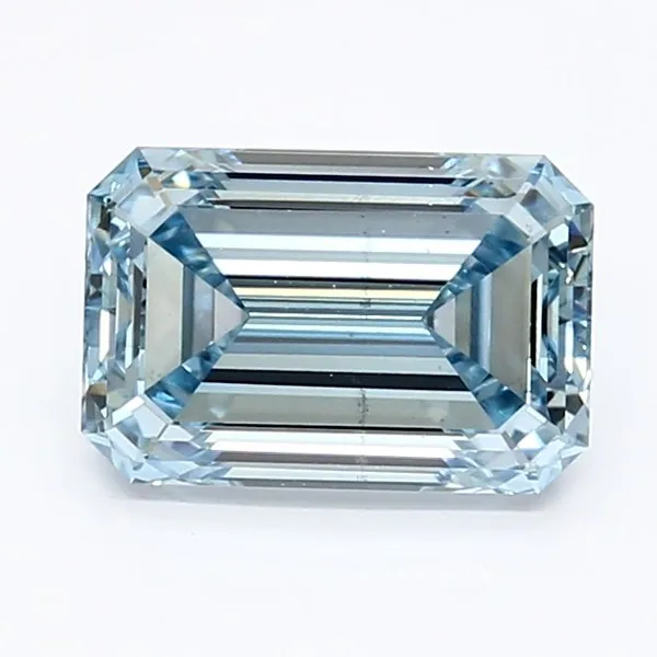 1.51ct EMERALD Fancy Intense Blue VS2 Coloured Lab diamond