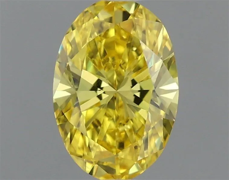 0.52ct OVAL Fancy Vivid Yellow VVS2 Coloured Lab diamond