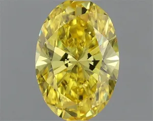 0.52ct OVAL Fancy Vivid Yellow VVS2 Coloured Lab diamond