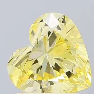 1.1ct HEART Fancy Intense Yellow VVS1 Coloured Lab diamond