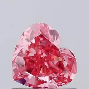 0.74ct HEART Fancy Vivid Pink VS2 Coloured Lab diamond