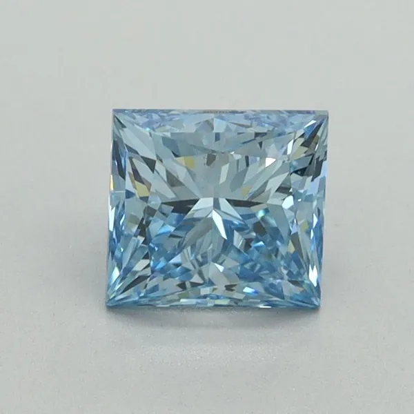 1.02ct PRINCESS Fancy Vivid Blue VS1 Coloured Lab diamond