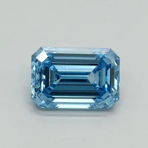 1.05ct EMERALD Fancy Vivid Blue VS1 Coloured Lab diamond
