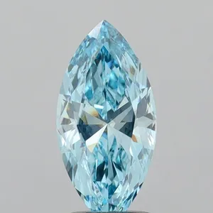 1.37ct MARQUISE Fancy Vivid Blue VS1 Coloured Lab diamond