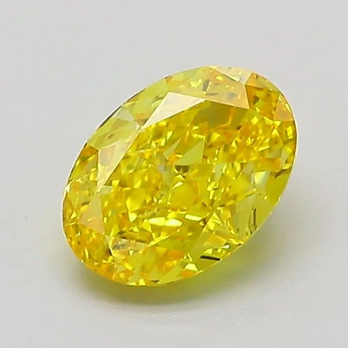 1.02ct OVAL Fancy Vivid Yellow VVS2 Coloured Lab diamond