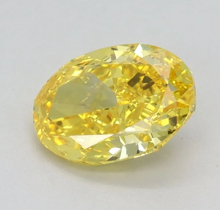 0.82ct OVAL Fancy Intense Yellow VVS1 Coloured Lab diamond
