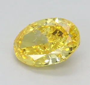 0.82ct OVAL Fancy Intense Yellow VVS1 Coloured Lab diamond