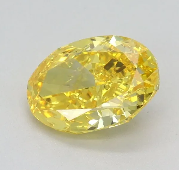0.82ct OVAL Fancy Intense Yellow VVS1 Coloured Lab diamond