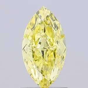 1.07ct MARQUISE Fancy Intense Yellow VVS2 Coloured Lab diamond