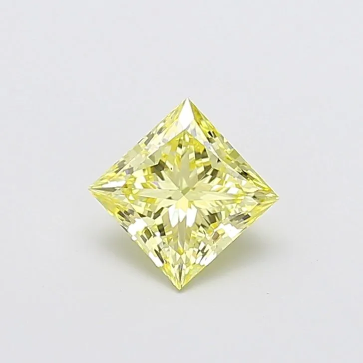 1.20ct PRINCESS Fancy Yellow VS2 Coloured Lab diamond