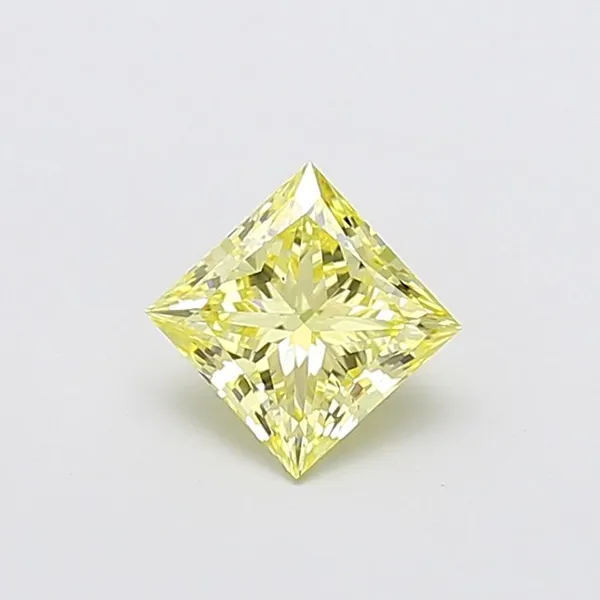 1.2ct PRINCESS Fancy Yellow VS2 Coloured Lab diamond