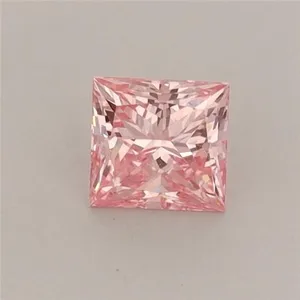 0.47ct PRINCESS Fancy Vivid Pink VS1 Coloured Lab diamond