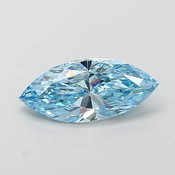 0.99ct MARQUISE Fancy Vivid Blue VS2 Coloured Lab diamond