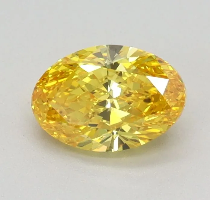 0.56ct OVAL Fancy Vivid Yellow VS1 Coloured Lab diamond