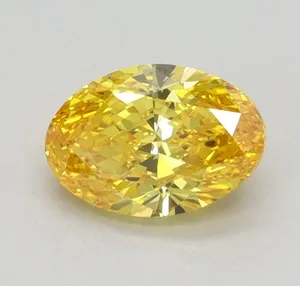 0.56ct OVAL Fancy Vivid Yellow VS1 Coloured Lab diamond