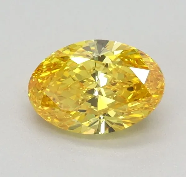 0.56ct OVAL Fancy Vivid Yellow VS1 Coloured Lab diamond