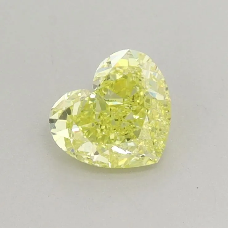 0.67ct HEART Fancy Intense Yellow VS1 Coloured Lab diamond