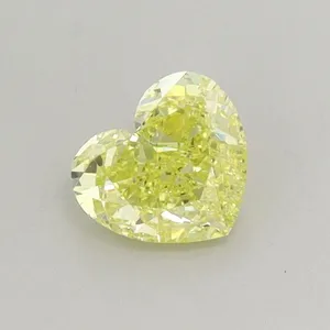 0.67ct HEART Fancy Intense Yellow VS1 Coloured Lab diamond