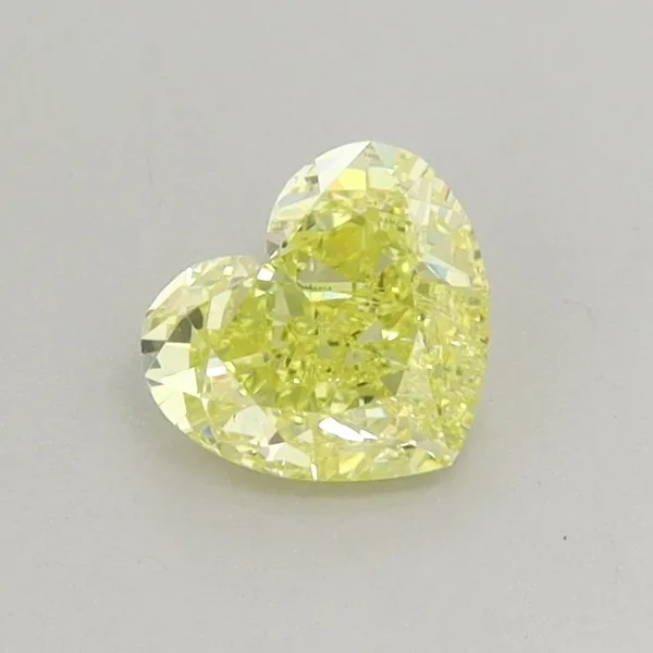 0.67ct HEART Fancy Intense Yellow VS1 Coloured Lab diamond