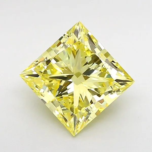 1.81ct PRINCESS Fancy Yellow VS1 Coloured Lab diamond