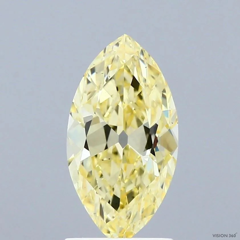 1.67ct MARQUISE Fancy Yellow VS1 Coloured Lab diamond