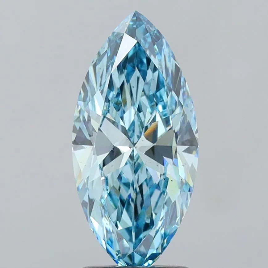 2.00ct MARQUISE Fancy Vivid Blue VS2 Coloured Lab diamond