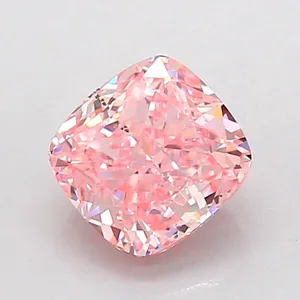 1.02ct CUSHION Fancy Vivid Pink SI1 Coloured Lab diamond