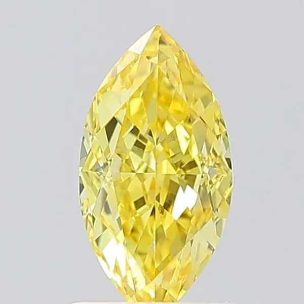 1.05ct MARQUISE Fancy Vivid Yellow VVS2 Coloured Lab diamond