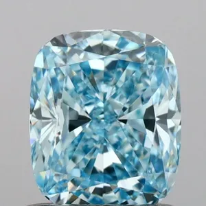 0.95ct CUSHION Fancy Intense Blue VVS2 Coloured Lab diamond