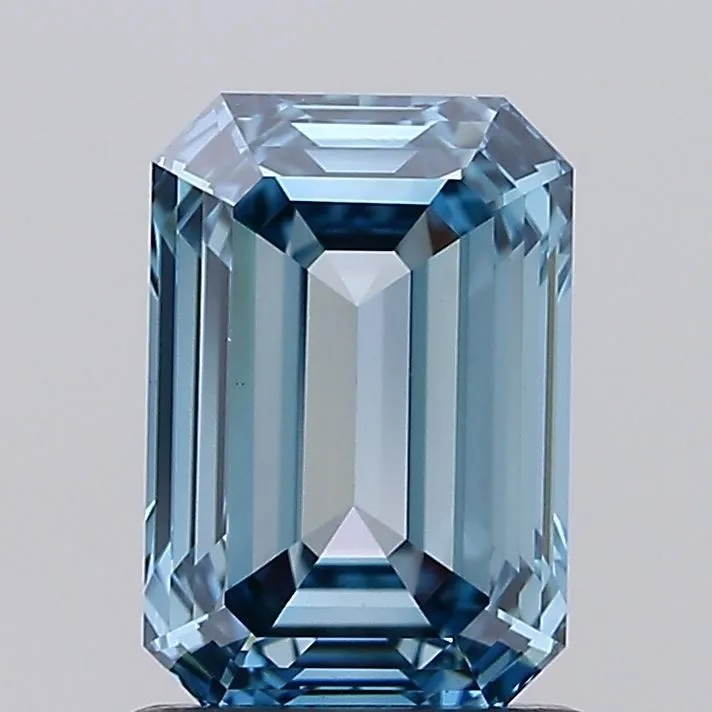 1.29ct EMERALD Fancy Vivid Blue VS1 Coloured Lab diamond