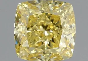 1.12ct CUSHION Fancy Vivid Yellow VS1 Coloured Lab diamond