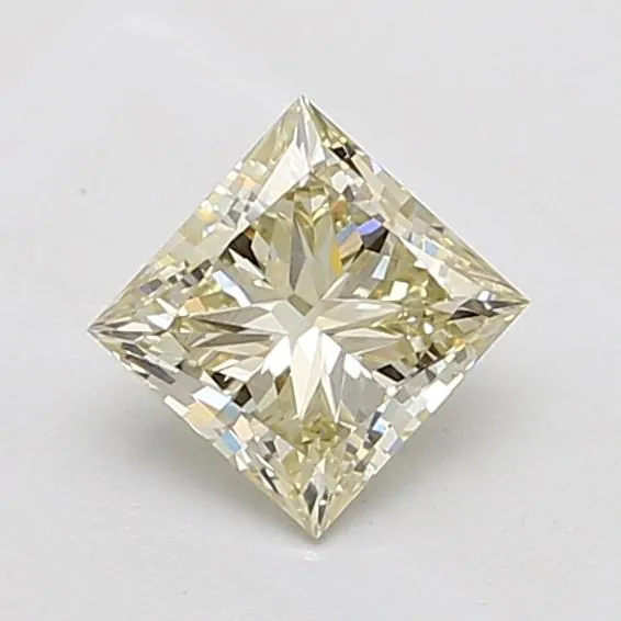 1.07ct PRINCESS Fancy Light Yellow VS1 Coloured Lab diamond