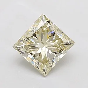 1.07ct PRINCESS Fancy Light Yellow VS1 Coloured Lab diamond