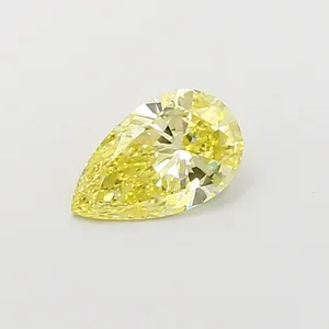 0.64ct PEAR Fancy Intense Yellow VVS2 Coloured Lab diamond