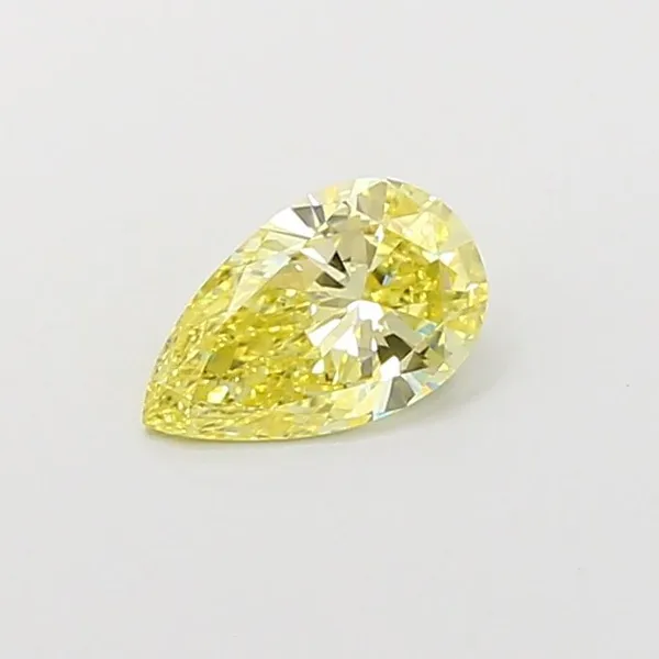 0.64ct PEAR Fancy Intense Yellow VVS2 Coloured Lab diamond