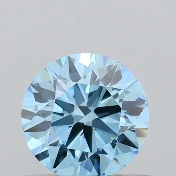 0.52ct ROUND Fancy Vivid Blue VVS2 Coloured Lab diamond