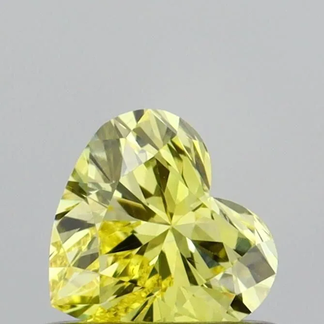 0.45ct HEART Fancy Vivid Yellow VS1 Coloured Lab diamond