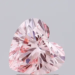 1.48ct HEART Fancy Vivid Pink VS1 Coloured Lab diamond