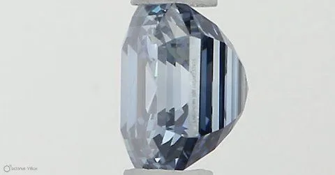 0.44ct EMERALD Fancy Vivid Blue VS2 Coloured Lab diamond