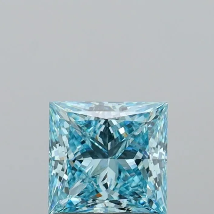 1.37ct PRINCESS Fancy Intense Blue VVS2 Coloured Lab diamond