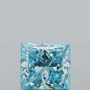1.37ct PRINCESS Fancy Intense Blue VVS2 Coloured Lab diamond