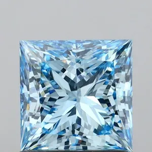 1.28ct PRINCESS Fancy Intense Blue VS1 Coloured Lab diamond