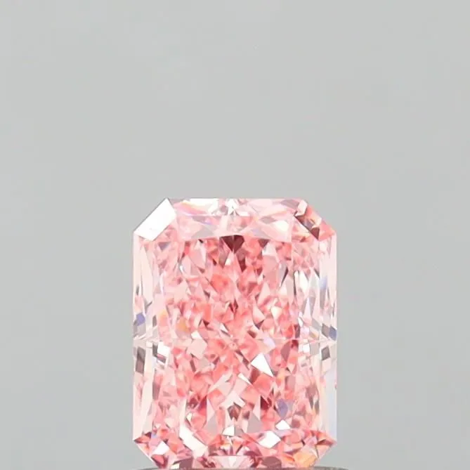 0.95ct RADIANT Fancy Vivid Pink VS1 Coloured Lab diamond