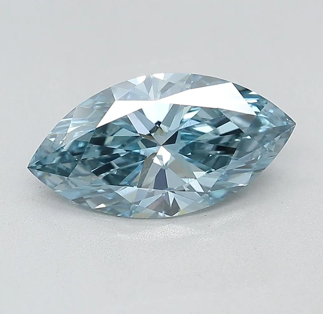 1.98ct MARQUISE Fancy Vivid Blue VVS2 Coloured Lab diamond