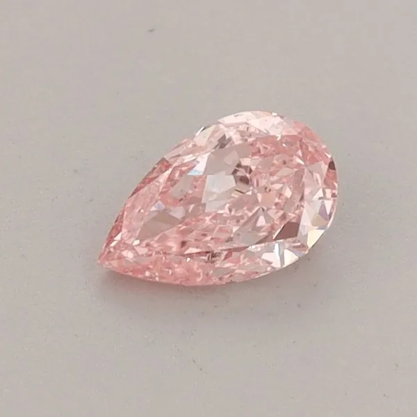 0.38ct PEAR Fancy Vivid Pink VS1 Coloured Lab diamond