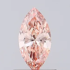 0.5ct MARQUISE Fancy Vivid Orangey Pink VS1 Coloured Lab diamond