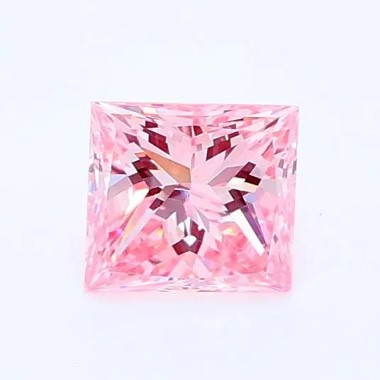 0.49ct PRINCESS Fancy Intense Pink VS2 Coloured Lab diamond