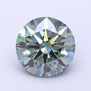 1.09ct ROUND Fancy Vivid Blue VVS2 Coloured Lab diamond