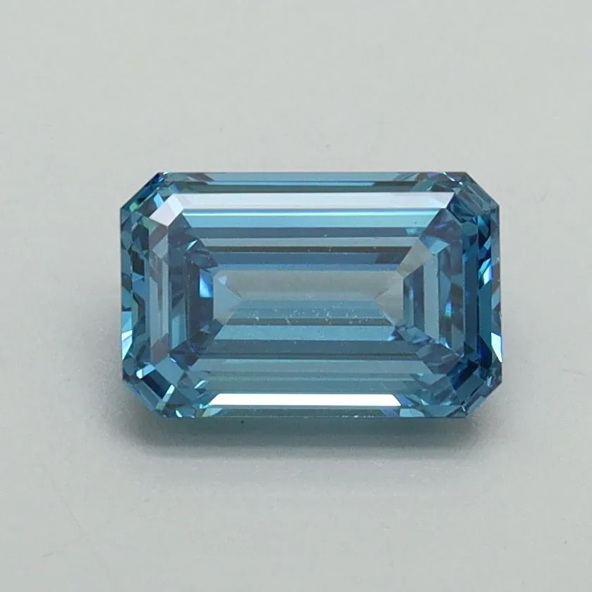 1.01ct EMERALD Fancy Vivid Blue VS1 Coloured Lab diamond